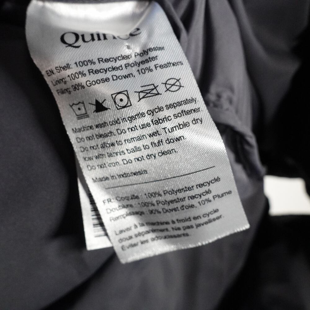 NWOT Quince Women's L Responsible Down Long Puffer Jacket Hooded Carbon Gray - Picture 7 of 9